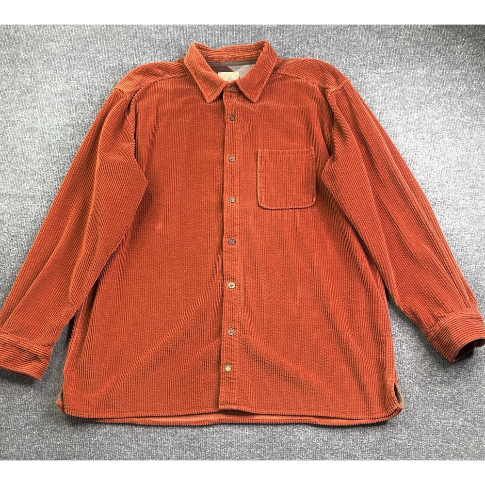 Territory Ahead‎ Corduroy Shirt Mens 1X Orange Long Sleeve Button Down 143922